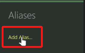 Add alias button