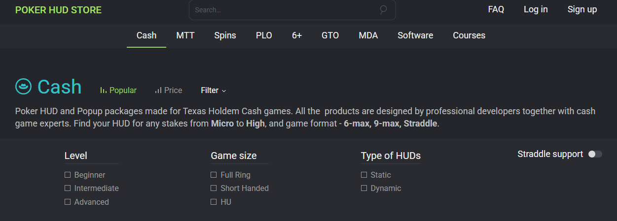 Browse ready-made HUDs and stat packages in Poker HUD Store.