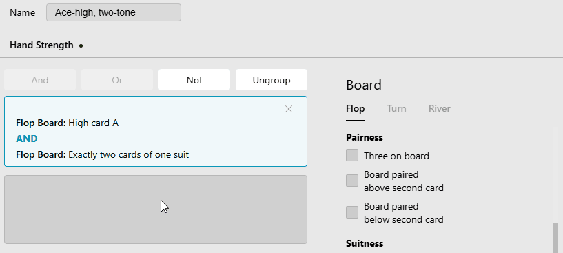 Find the pair filters under Pairness.