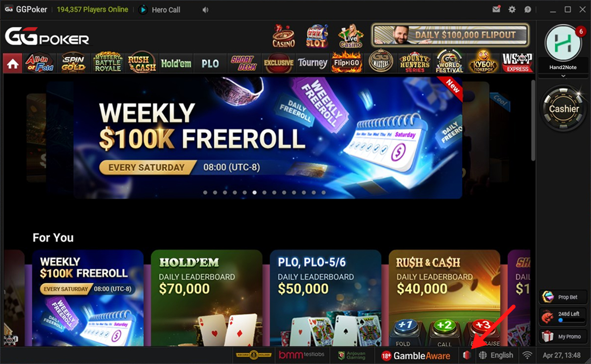 PokerCraft можно открыть прямо из клиента GG Poker.