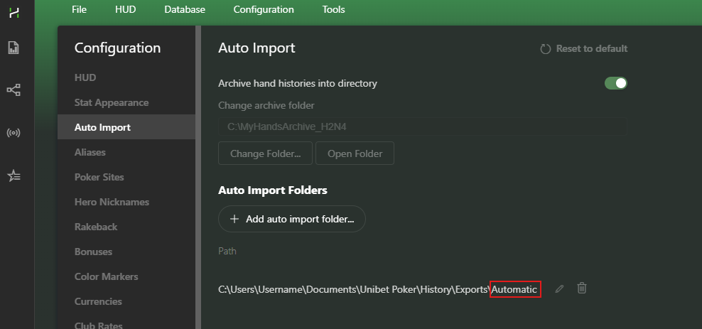 Hand2Note Auto Import configuration.