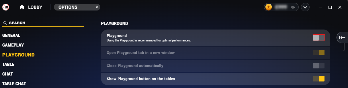 Disable Playground mode if the HUD becomes unstable.