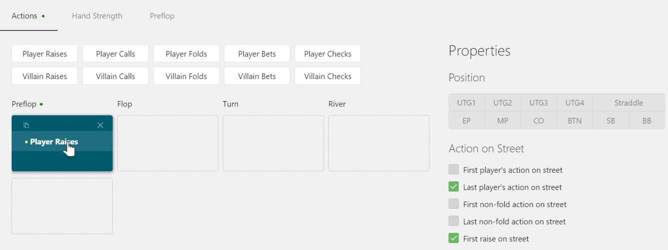 Configurar filtro de raise inicial