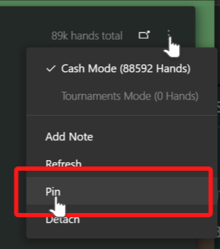 Menu fixar relatório